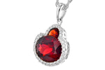 Allison Kaufman Garnet & Diamond Necklace in 14K White Gold, 3.16 ctw, alternate view