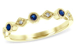 Allison Kaufman Sapphire & Diamond Wedding Band in 14K Yellow Gold, 0.17 ctw
