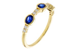 Allison Kaufman Sapphire & Diamond Wedding Band in 14K Yellow Gold, 0.84 ctw, alternate view