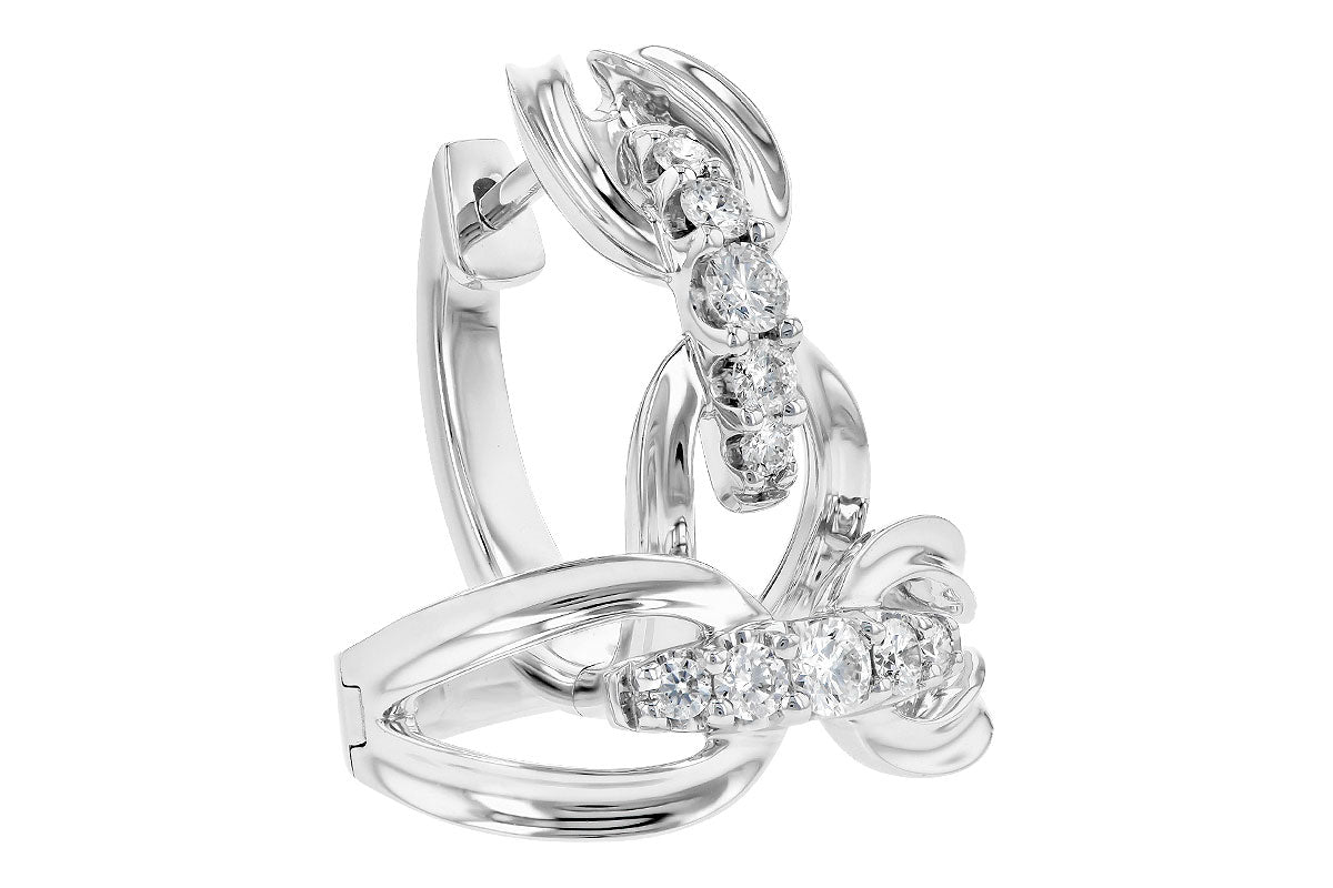 Allison Kaufman Diamond Earrings in 14K White Gold, 0.34 ctw (E2060), alternate view