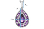 Allison Kaufman Amethyst & Diamond Necklace in 14K White Gold, 2.05 ctw, alternate view