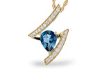 Allison Kaufman London Blue Topaz & Diamond Necklace in 14K Yellow Gold, 1.23 ctw