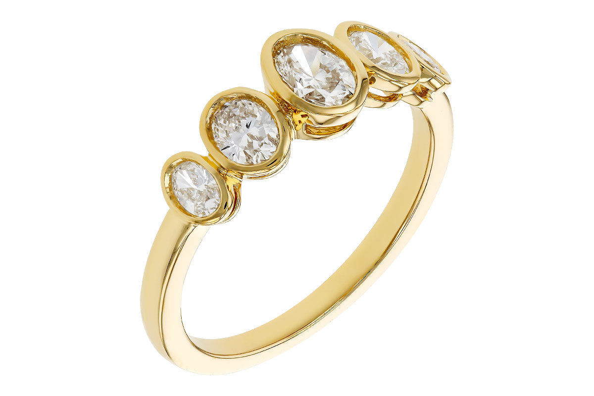 Allison Kaufman Fancy-Cut Diamond Wedding Band in 14K Yellow Gold, 0.85 ctw, alternate view