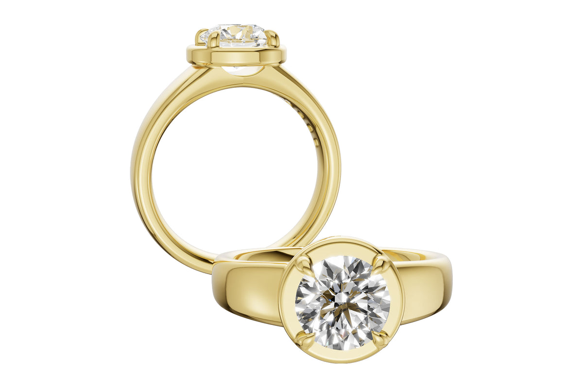 Allison Kaufman Engagement Ring Semi-Mount in 14K Yellow Gold (L7922), alternate view