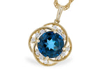 Allison Kaufman London Blue Topaz & Diamond Necklace in 14K Yellow Gold, 3.05 ctw