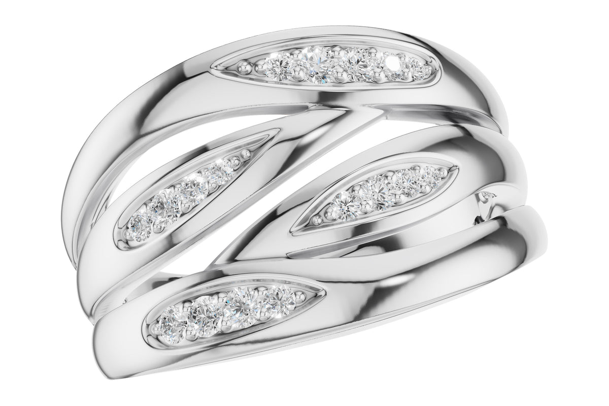 Allison Kaufman Diamond Wedding Band in 14K White Gold, 0.16 ctw (W2736)