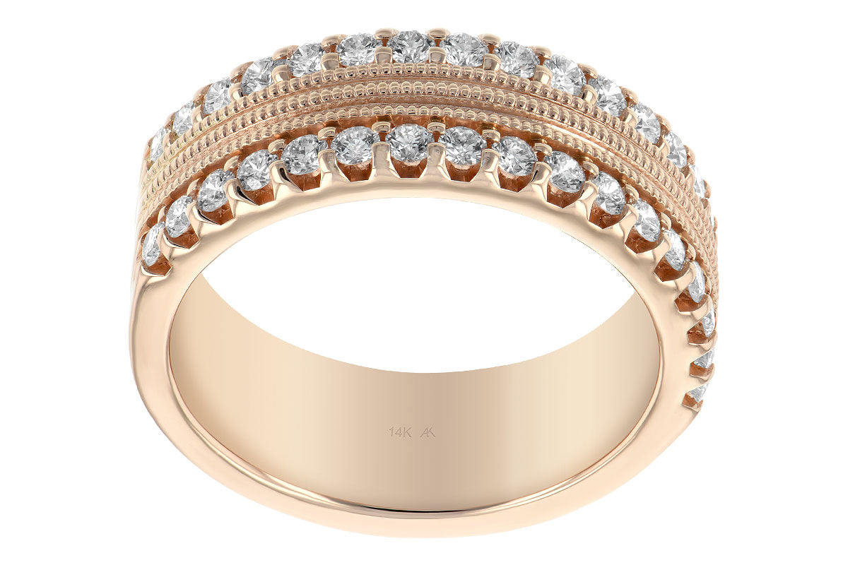 Allison Kaufman Diamond Wedding Band in 14K Rose Gold, 0.68 ctw, alternate view