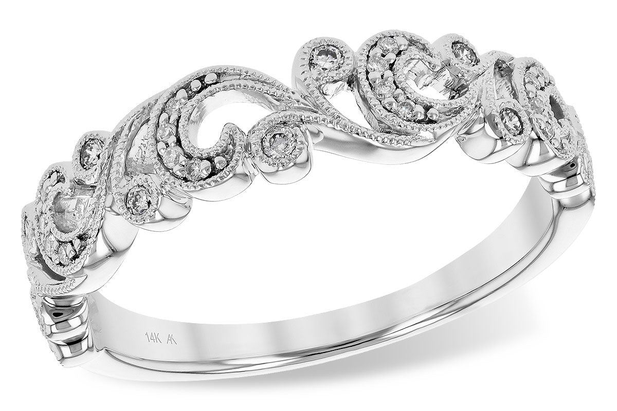 Allison Kaufman Diamond Wedding Band in 14K White Gold, 0.13 ctw (W2254)