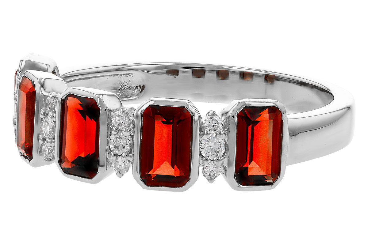 Allison Kaufman Garnet & Diamond Ring in 14K White Gold, 1.74 ctw, alternate view