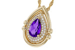 Allison Kaufman Amethyst & Diamond Necklace in 14K Yellow Gold, 0.86 ctw, alternate view