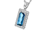 Allison Kaufman London Blue Topaz & Diamond Necklace in 14K White Gold, 1.70 ctw (N8172), alternate view