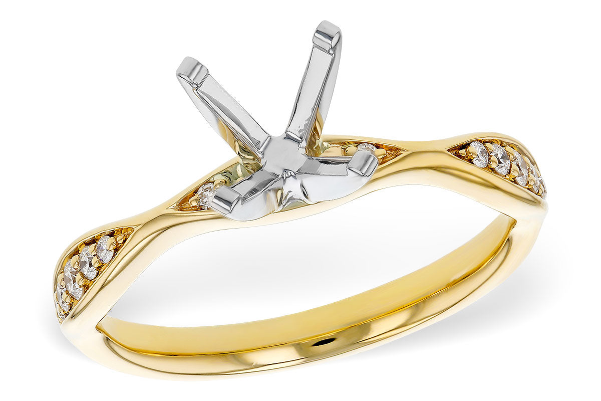 Allison Kaufman Diamond Engagement Ring Semi-Mount in 14K Yellow Gold, 0.12 ctw (L7911)