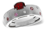 Allison Kaufman Garnet, Pink Sapphire & Diamond Ring in 14K White Gold, 0.66 ctw