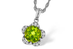 Allison Kaufman Peridot & Diamond Necklace in 14K White Gold, 2.28 ctw