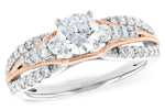 Allison Kaufman Diamond Engagement Ring Semi-Mount in 14K Two-Tone Gold, 0.47 ctw