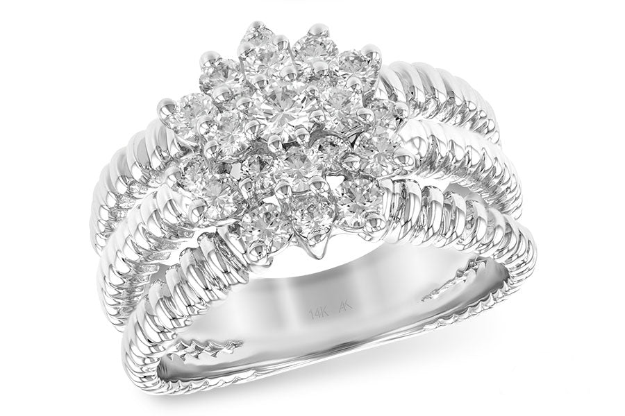 Allison Kaufman Diamond Ring in 14K White Gold, 0.90 ctw (LD175)