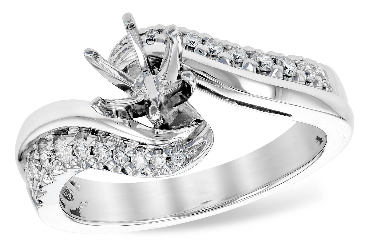 Allison Kaufman Diamond Engagement Ring Semi-Mount in 14K White Gold, 0.22 ctw (L7794)