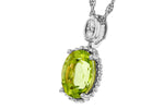 Allison Kaufman Peridot & Diamond Necklace in 14K White Gold, 1.25 ctw, alternate view