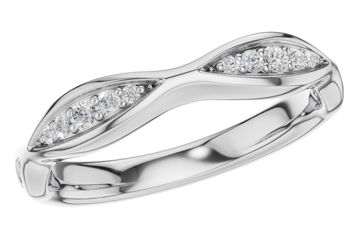 Allison Kaufman Diamond Wedding Band in 14K White Gold, 0.12 ctw (W2711)
