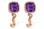 Allison Kaufman Amethyst & Diamond Earrings in 14K Rose Gold, 1.75 ctw