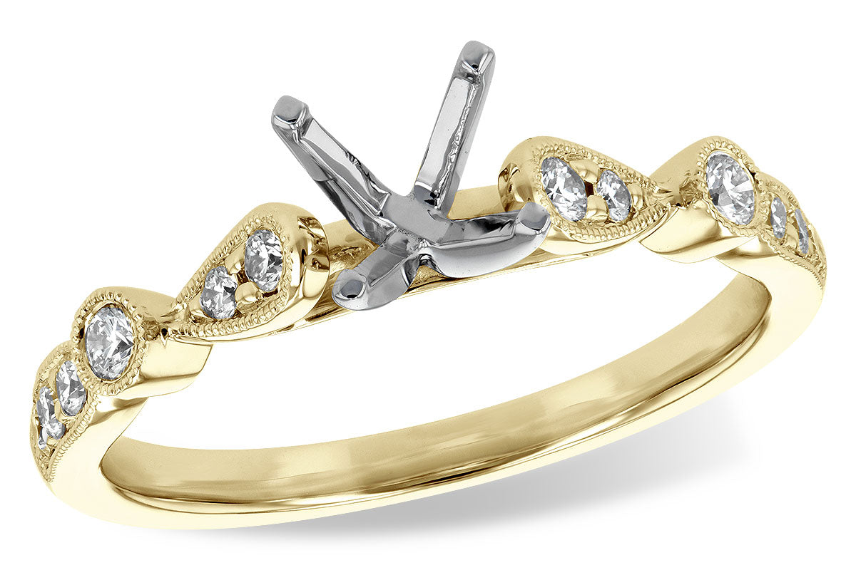 Allison Kaufman Diamond Engagement Ring Semi-Mount in 14K Yellow Gold, 0.21 ctw (L7723)