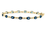 Allison Kaufman London Blue Topaz & Diamond Bracelet in 14K Yellow Gold, 7.36 ctw