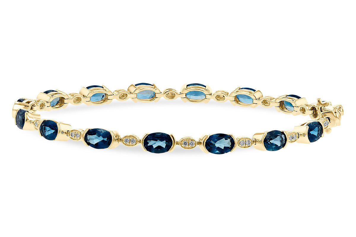 Allison Kaufman London Blue Topaz & Diamond Bracelet in 14K Yellow Gold, 7.36 ctw