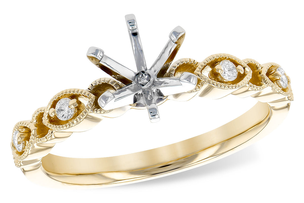 Allison Kaufman Diamond Engagement Ring Semi-Mount in 14K Yellow Gold, 0.07 ctw (L7787)