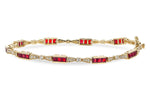 Allison Kaufman Ruby & Diamond Bracelet in 14K Yellow Gold, 2.70 ctw