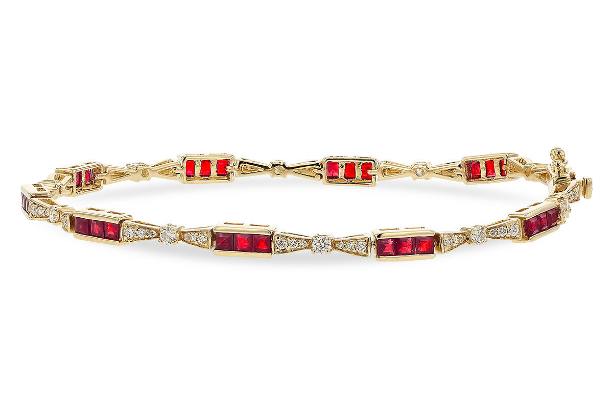 Allison Kaufman Ruby & Diamond Bracelet in 14K Yellow Gold, 2.70 ctw