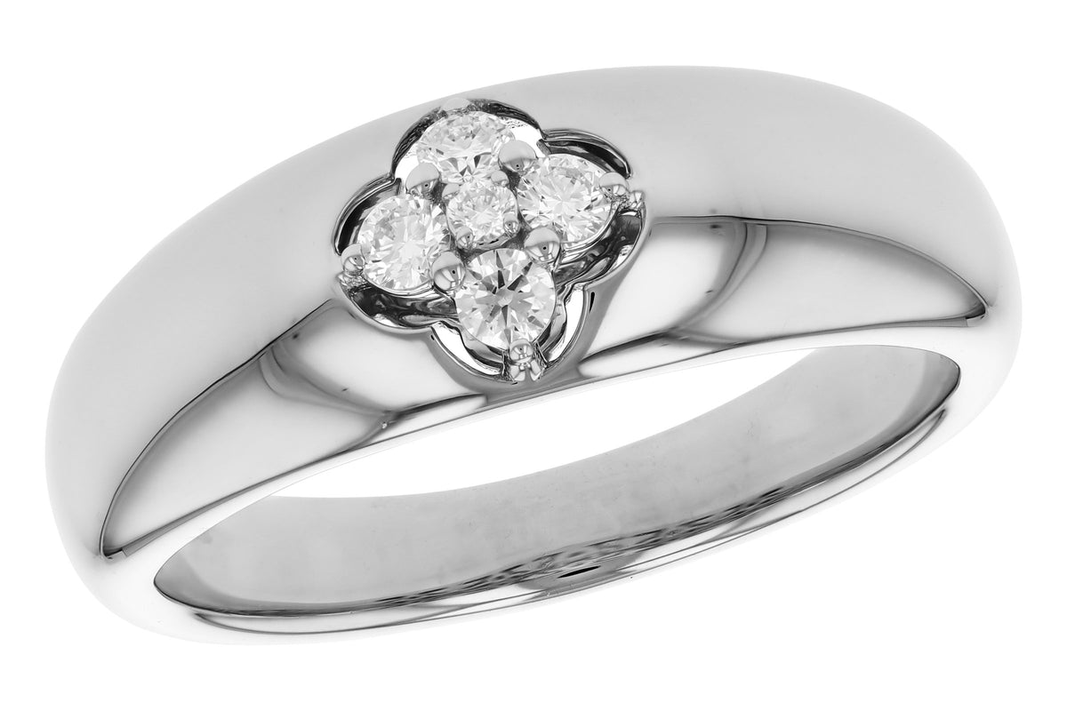 Allison Kaufman Diamond Wedding Band in 14K White Gold, 0.14 ctw (W2742)