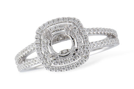 Allison Kaufman Diamond Engagement Ring Semi-Mount in 14K White Gold, 0.38 ctw (LR133-38)