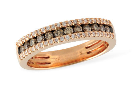Allison Kaufman Brown Diamond Wedding Band in 14K Rose Gold, 0.49 ctw