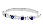 Allison Kaufman Sapphire & Diamond Wedding Band in 14K White Gold, 0.24 ctw, alternate view