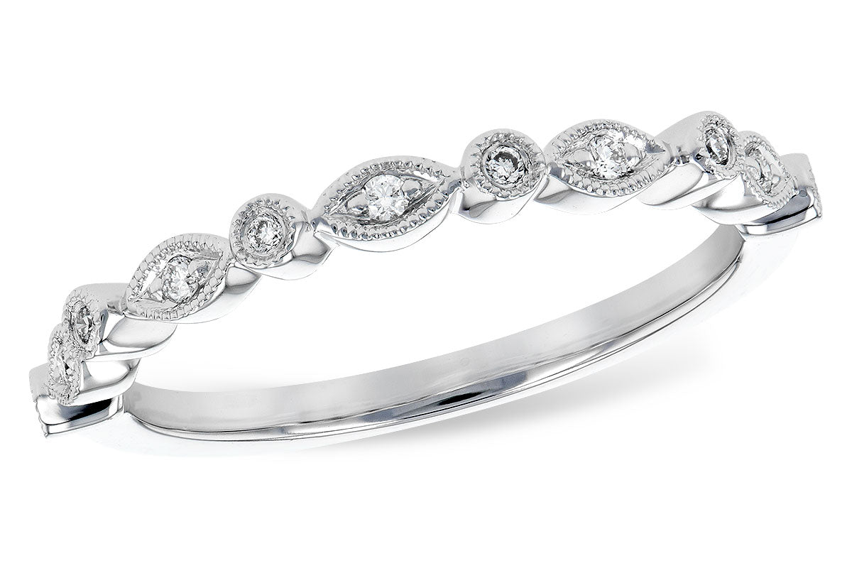 Allison Kaufman Diamond Wedding Band in 14K White Gold, 0.08 ctw (W2446)