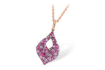 Allison Kaufman Pink Sapphire & Diamond Necklace in 14K Rose Gold, 1.79 ctw