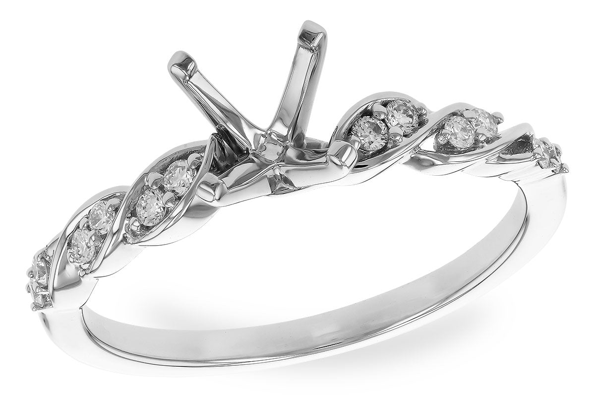 Allison Kaufman Diamond Engagement Ring Semi-Mount in 14K White Gold, 0.12 ctw (L7864)
