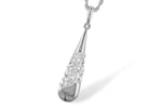 Allison Kaufman Baguette Diamond Necklace in 14K White Gold, 0.14 ctw (N8439)
