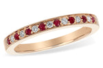 Allison Kaufman Ruby & Diamond Wedding Band in 14K Rose Gold, 0.21 ctw