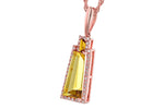 Allison Kaufman Citrine & Diamond Necklace in 14K Rose Gold, 2.58 ctw, alternate view