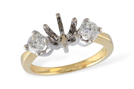 Allison Kaufman Diamond Engagement Ring Semi-Mount in 14K Yellow Gold, 0.56 ctw