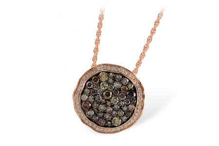 Allison Kaufman Multi-color Diamond Necklace in 14K Rose Gold, 1.56 ctw