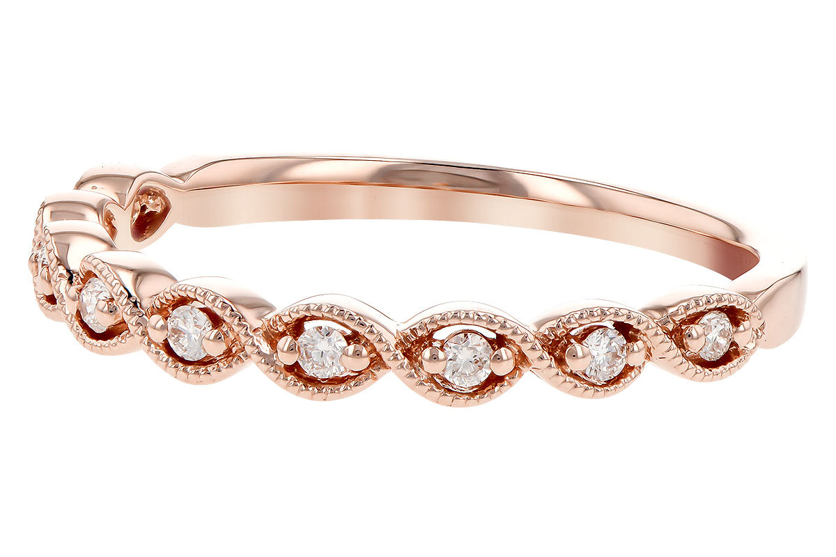 Allison Kaufman Diamond Wedding Band in 14K Rose Gold, 0.11 ctw (W2419), alternate view