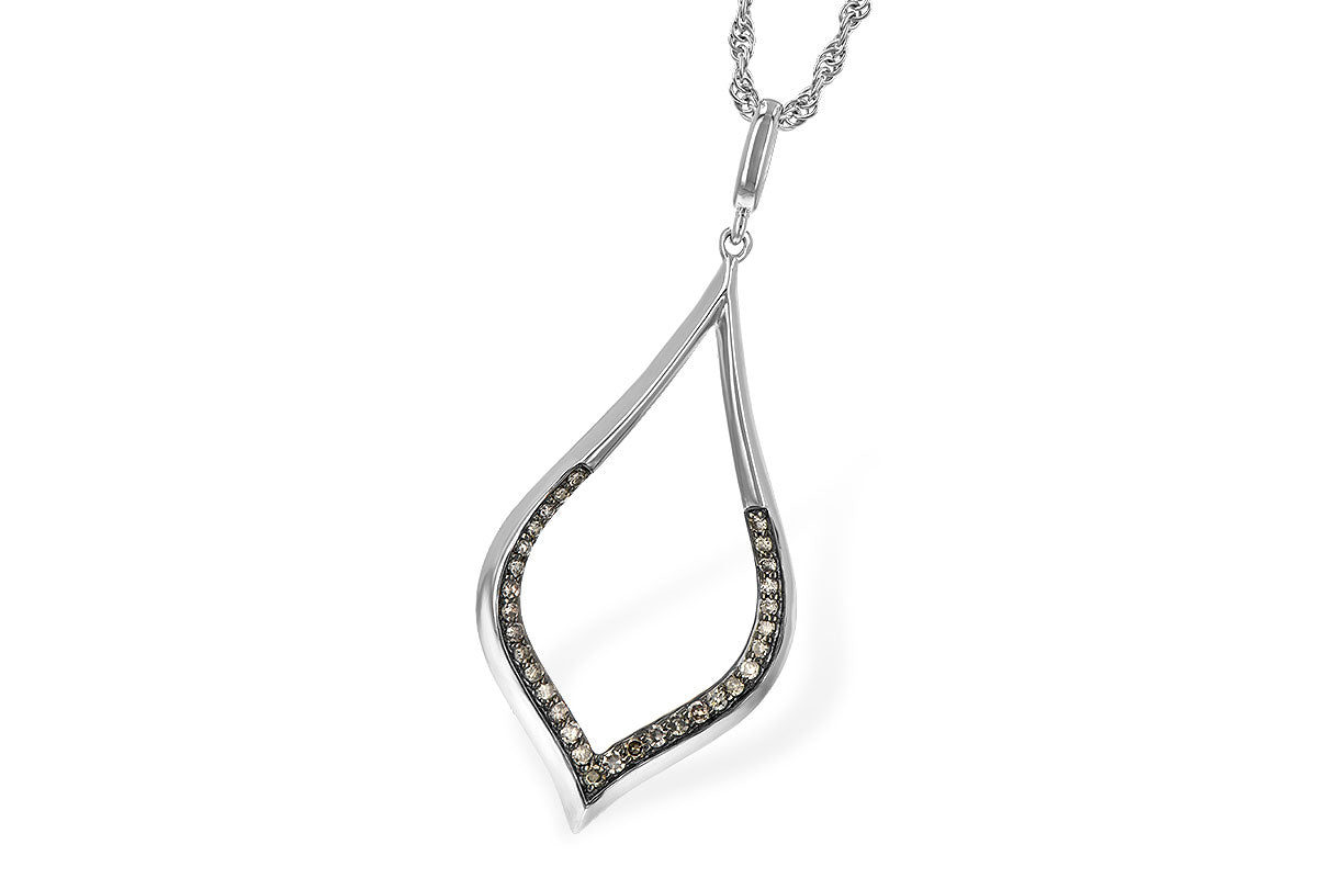 Allison Kaufman Brown Diamond Necklace in 14K White Gold, 0.15 ctw