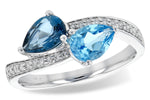 Allison Kaufman Blue Topaz & Diamond Ring in 14K White Gold, 1.66 ctw