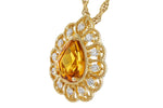 Allison Kaufman Citrine & Diamond Necklace in 14K Yellow Gold, 0.75 ctw, alternate view