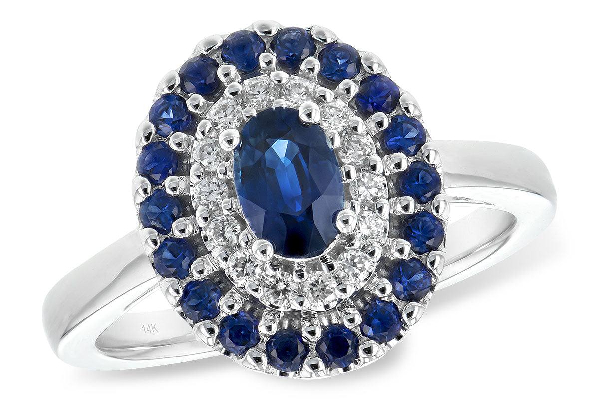 Allison Kaufman Sapphire & Diamond Ring in 14K White Gold, 1.22 ctw