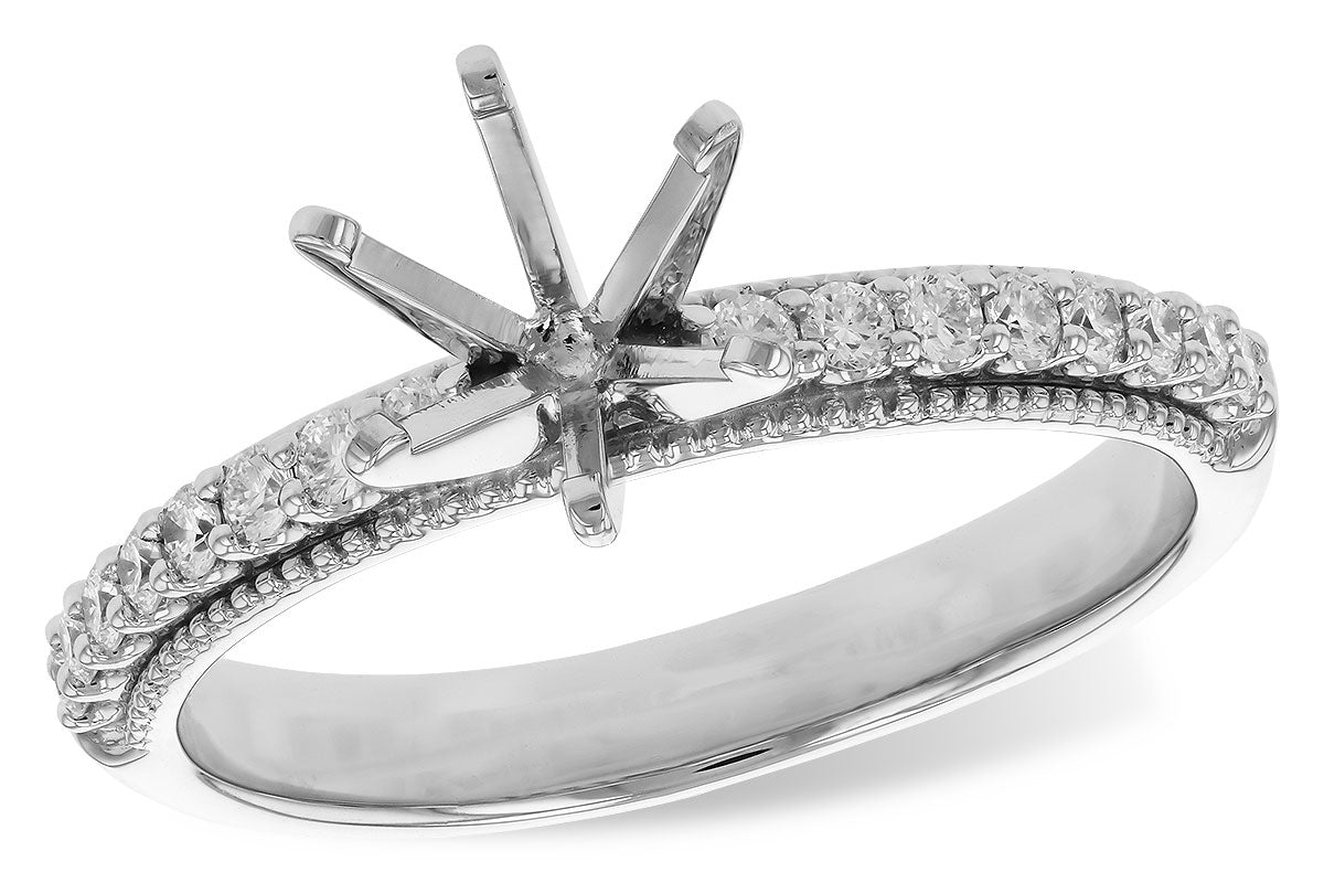 Allison Kaufman Diamond Engagement Ring Semi-Mount in 14K White Gold, 0.24 ctw (L7872)