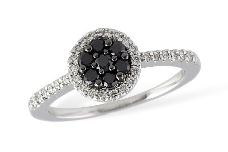 Allison Kaufman Black Diamond Ring in 14K White Gold, 0.48 ctw (D5453)