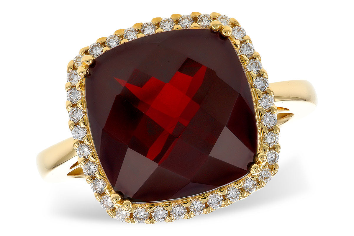 Allison Kaufman Garnet & Diamond Ring in 14K Yellow Gold, 9.50 ctw